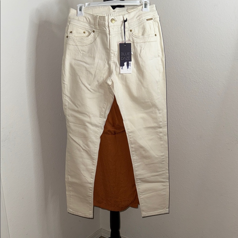 Blue Daze Cream Denim skinny jeans